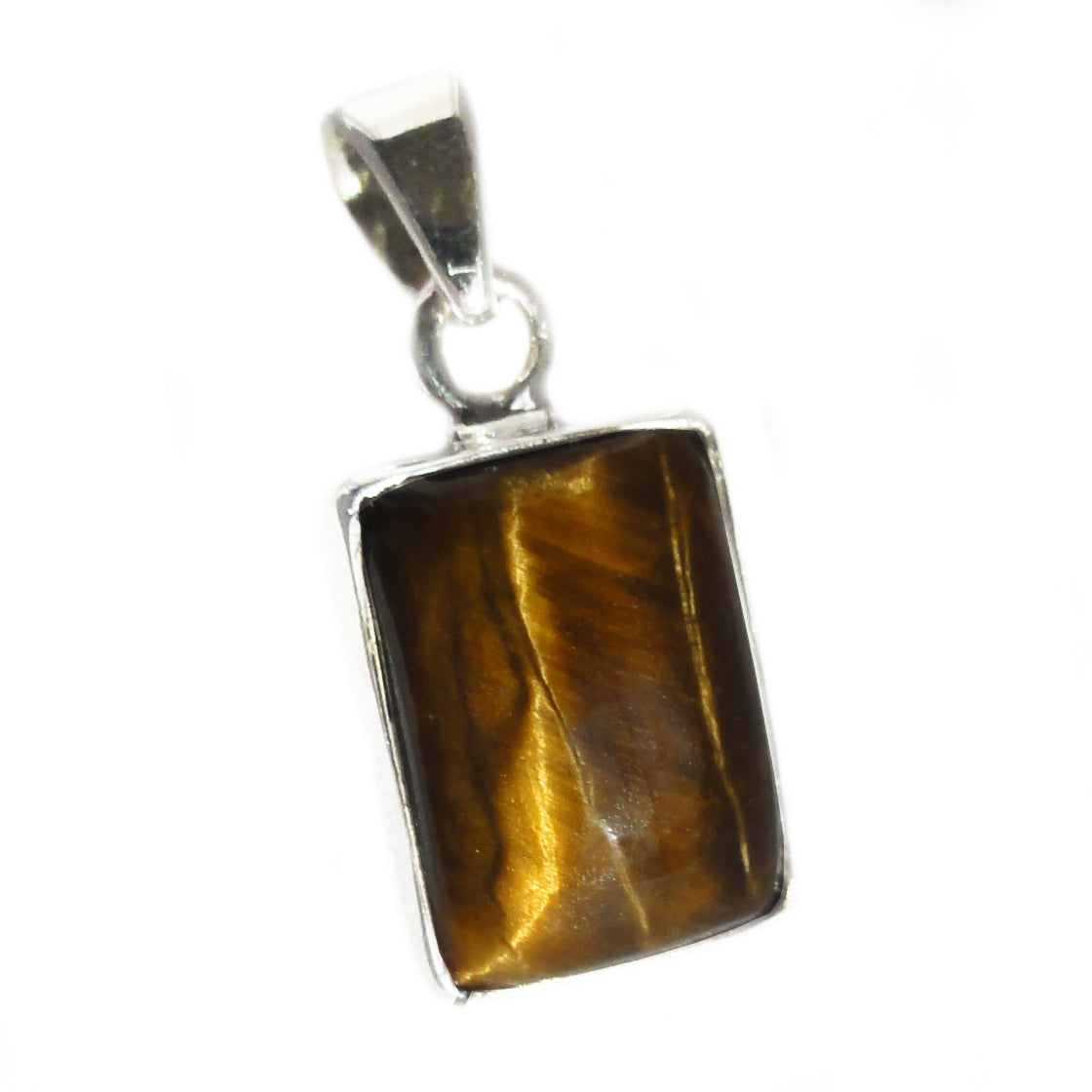 Tiger's eye sterling silver pendant