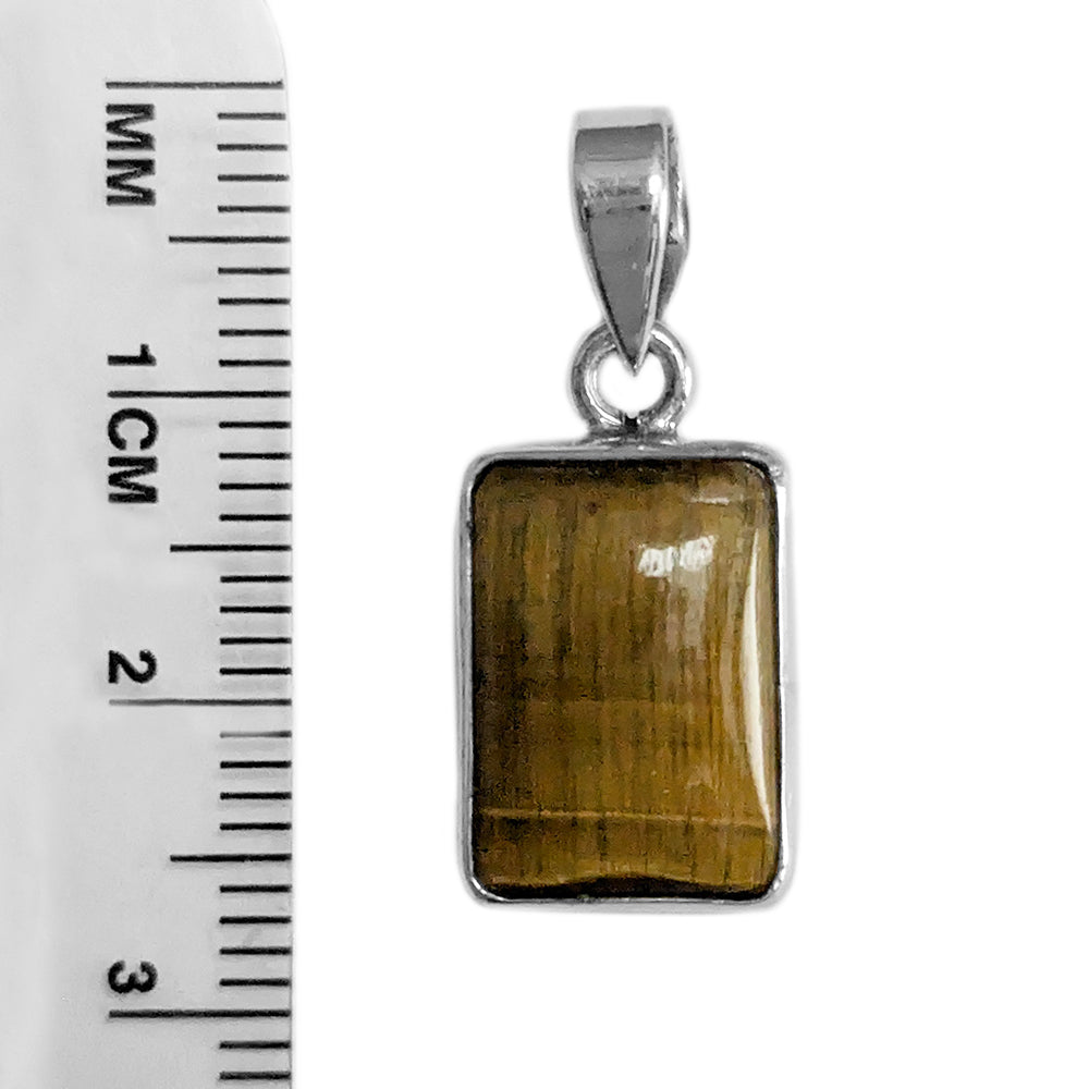 Pendentif oeil de tigre en argent massif 925