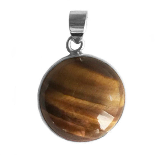 Tiger's eye sterling silver pendant