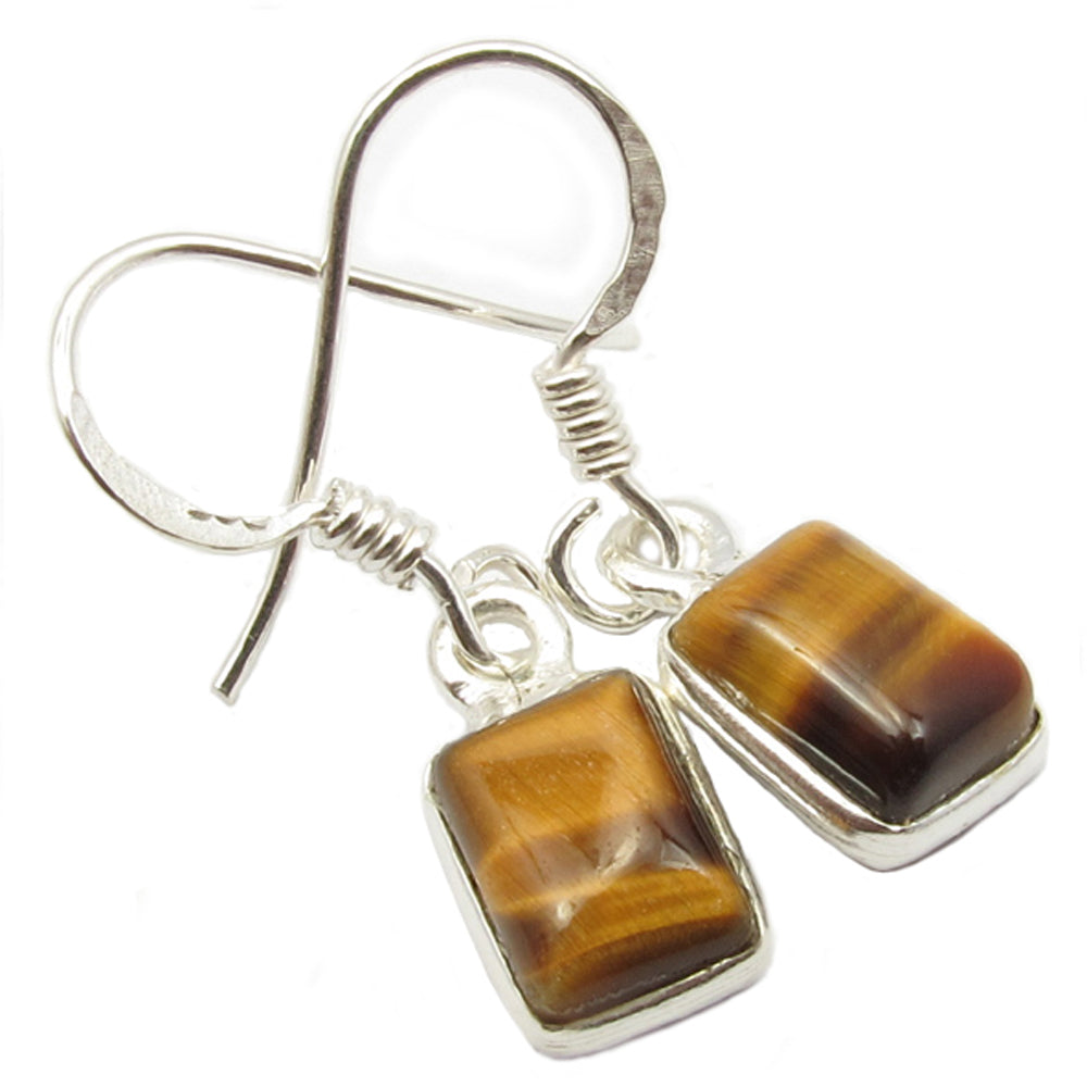 Tiger's eye sterling silver earrings