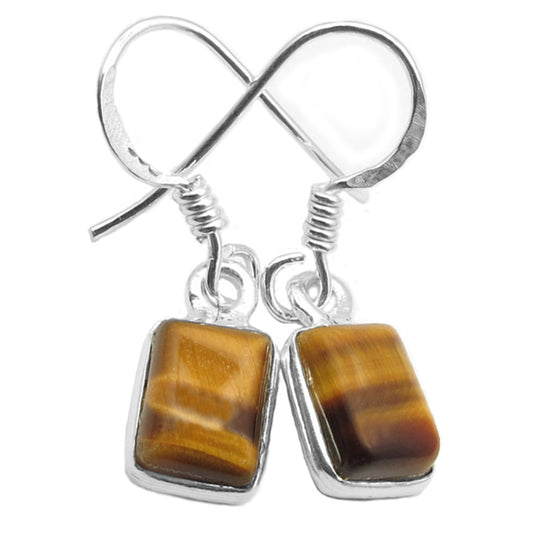 Tiger's eye sterling silver earrings