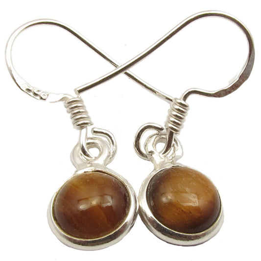 Tiger's eye sterling silver earrings