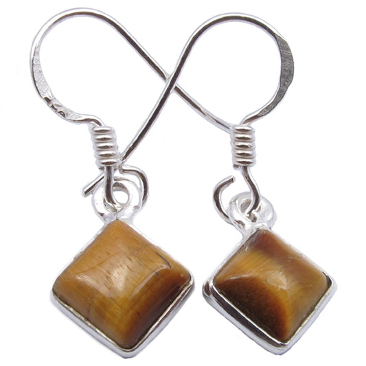 Tiger's eye sterling silver earrings