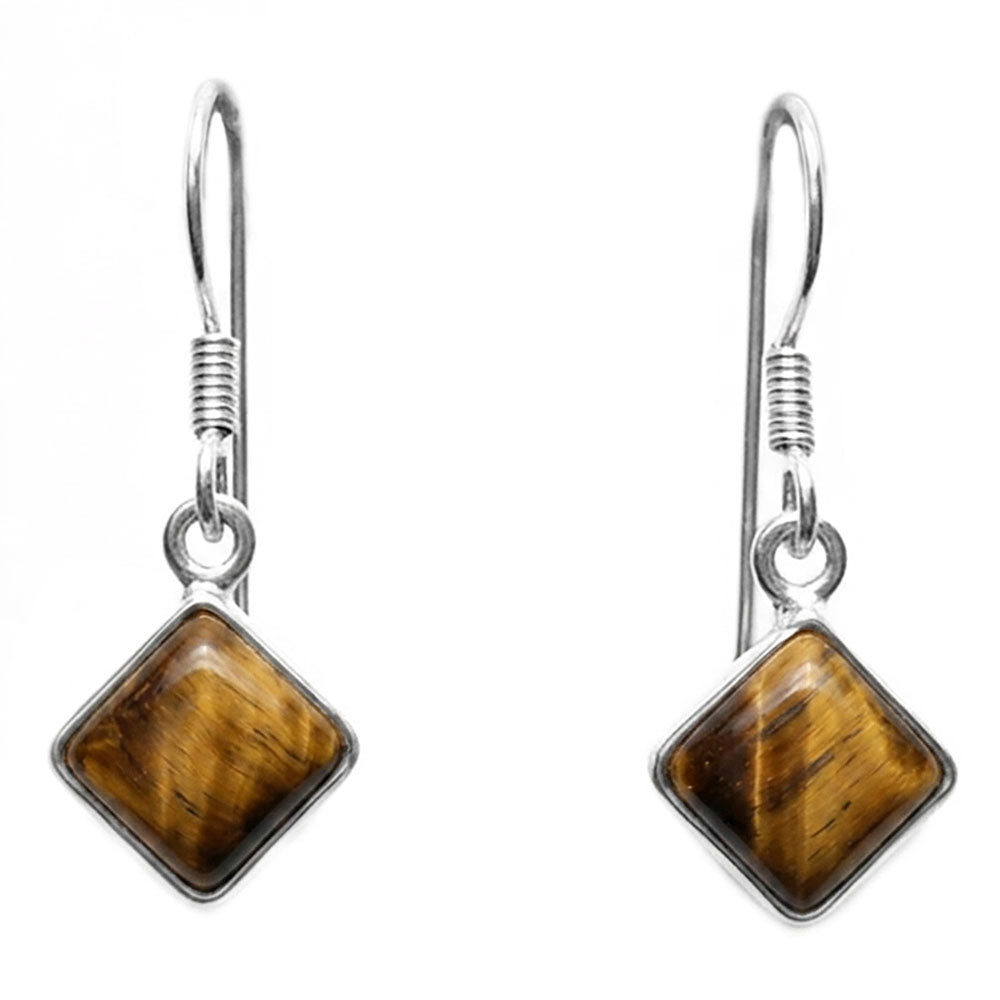 Tiger's eye sterling silver earrings