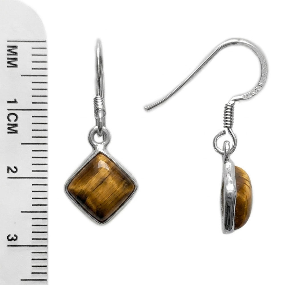 Tiger's eye sterling silver earrings