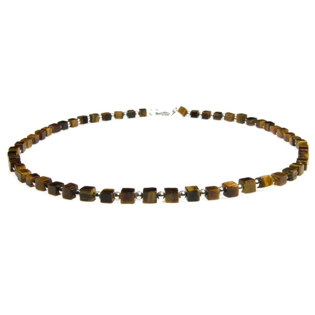 Tiger's eye sterling silver necklace