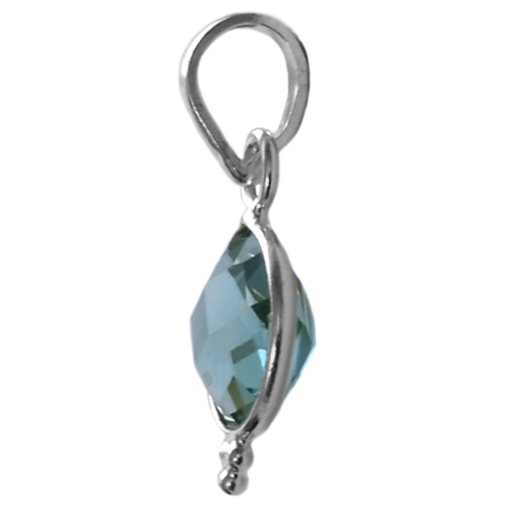 Pendentif topaze bleue en argent massif 925