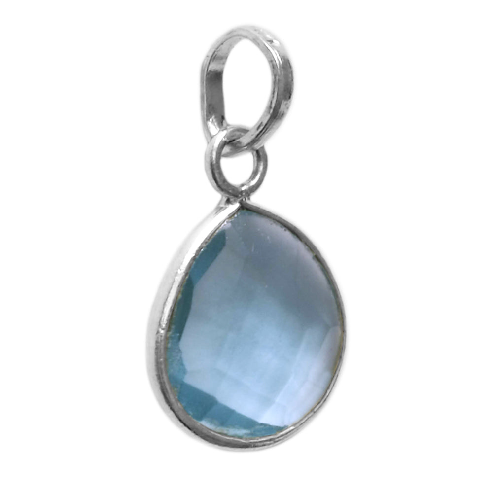 Pendentif topaze bleue en argent massif 925