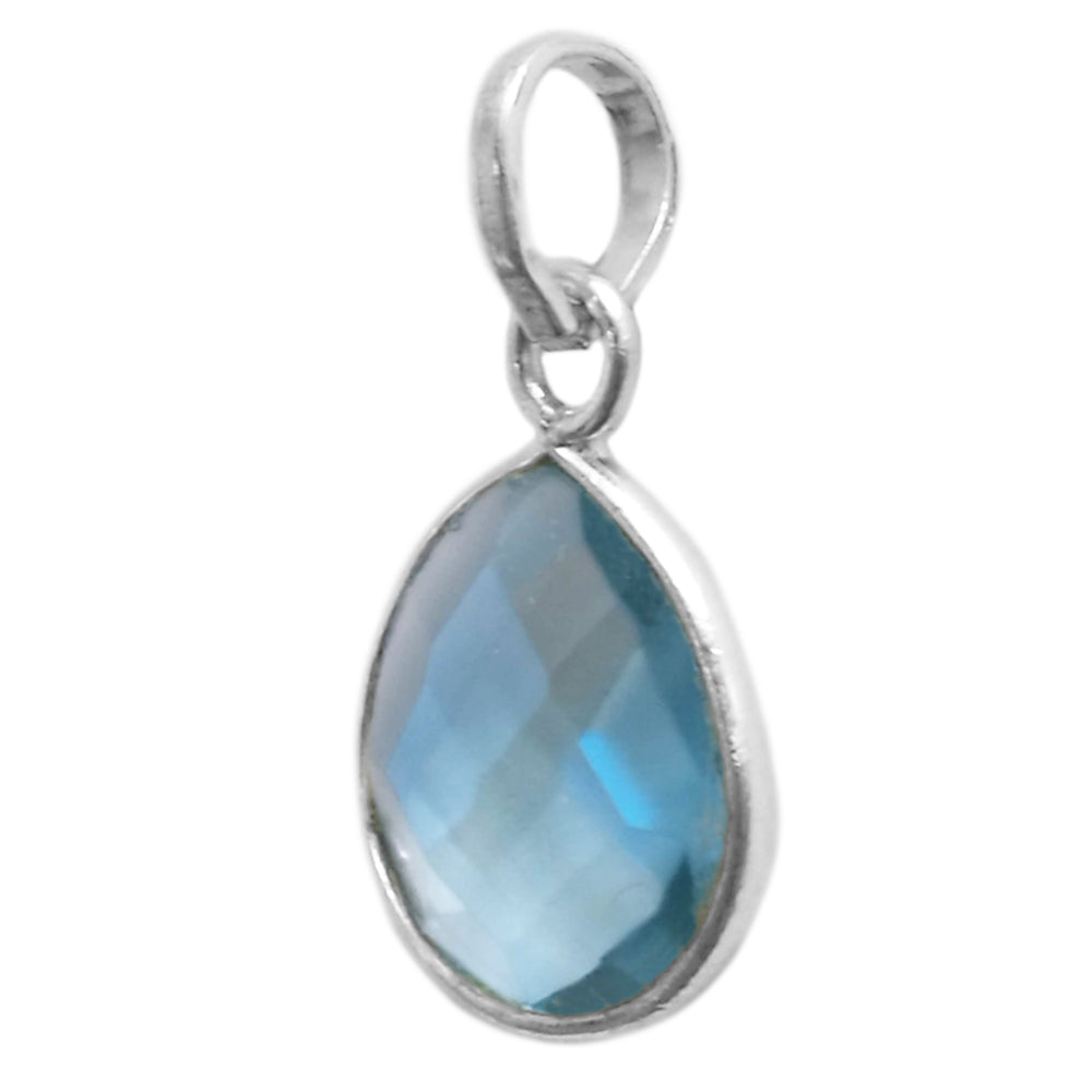 Pendentif topaze bleue en argent massif 925