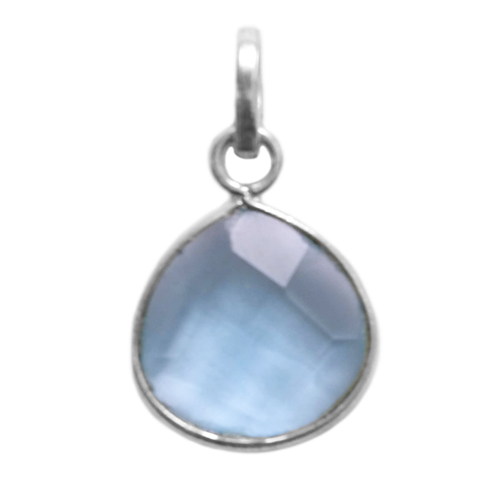 Pendentif topaze bleue en argent massif 925