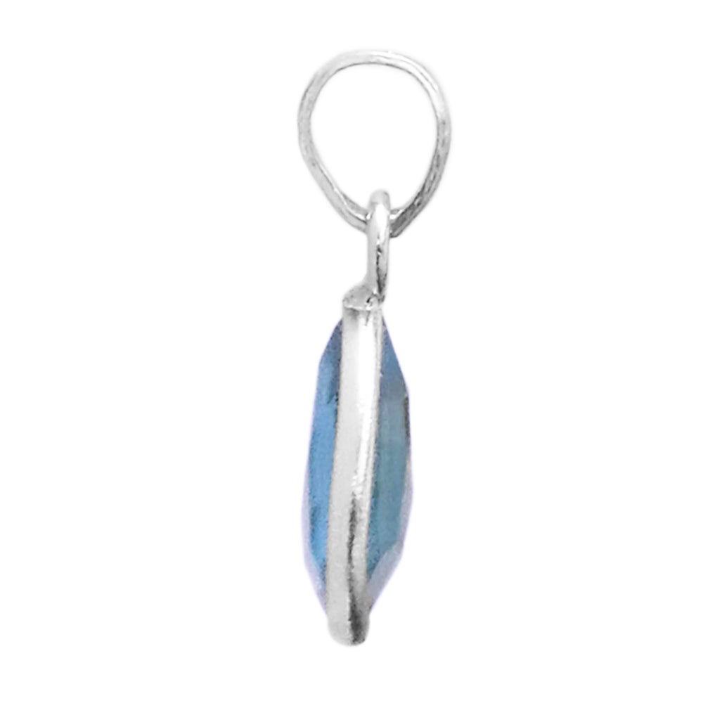 Pendentif topaze bleue en argent massif 925