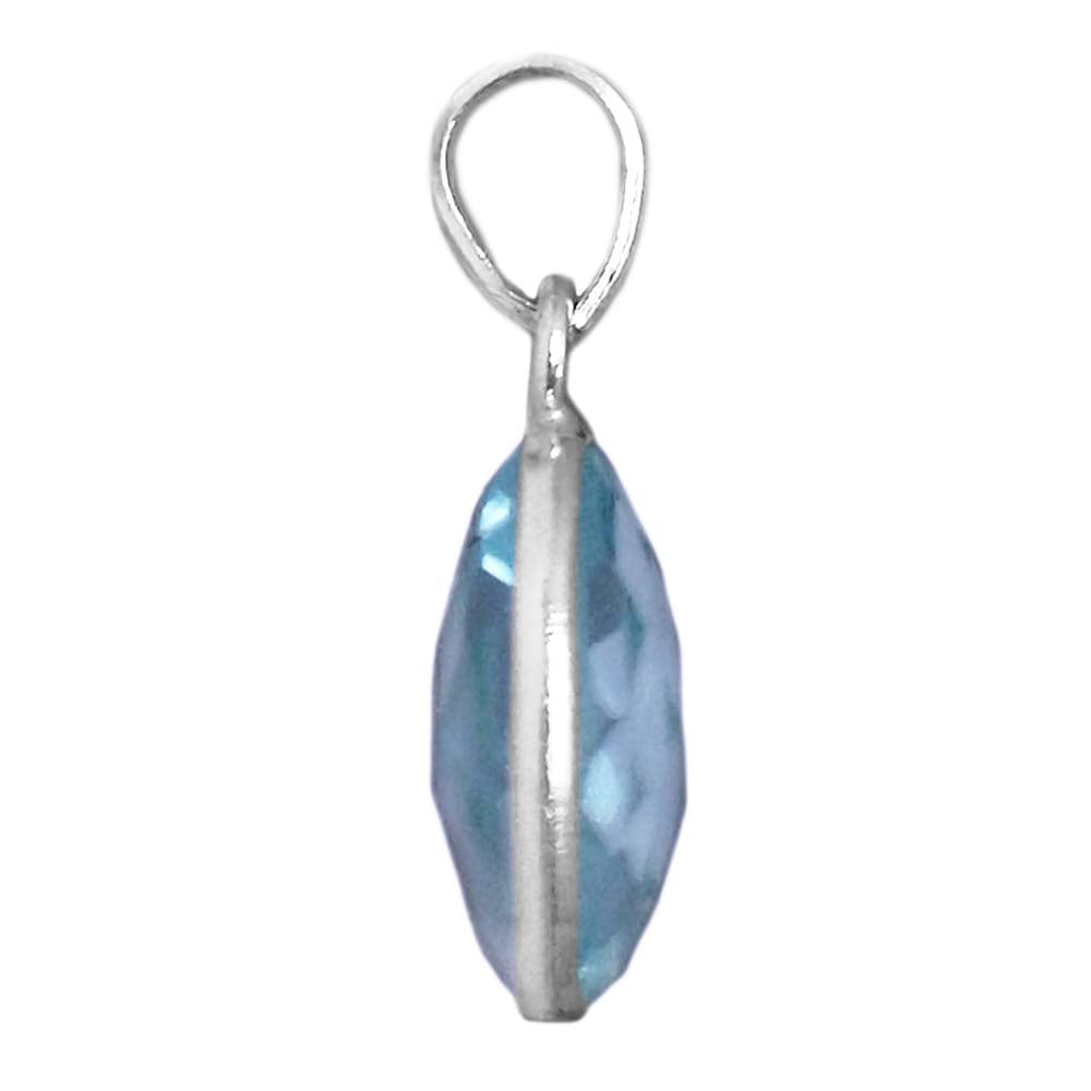 Pendentif topaze bleue en argent massif 925