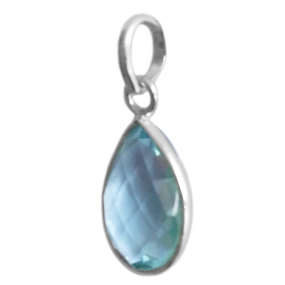 Pendentif topaze bleue en argent massif 925