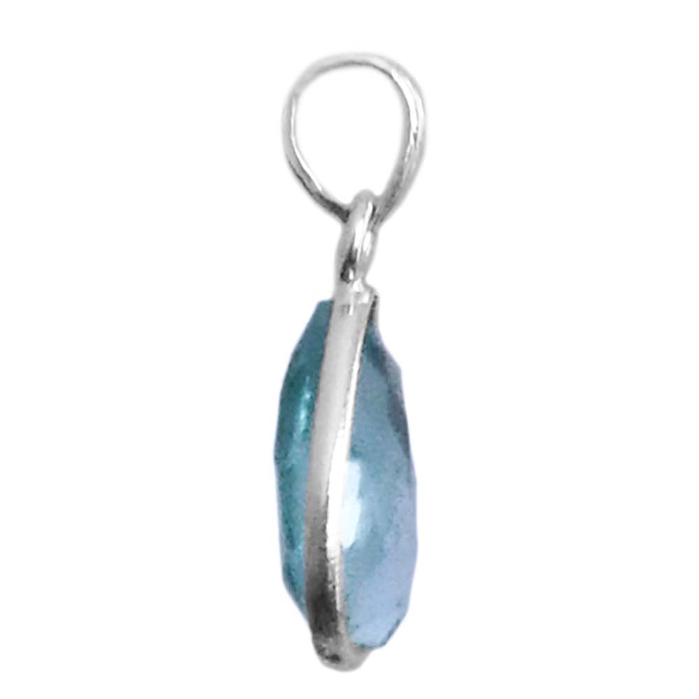 Pendentif topaze bleue en argent massif 925