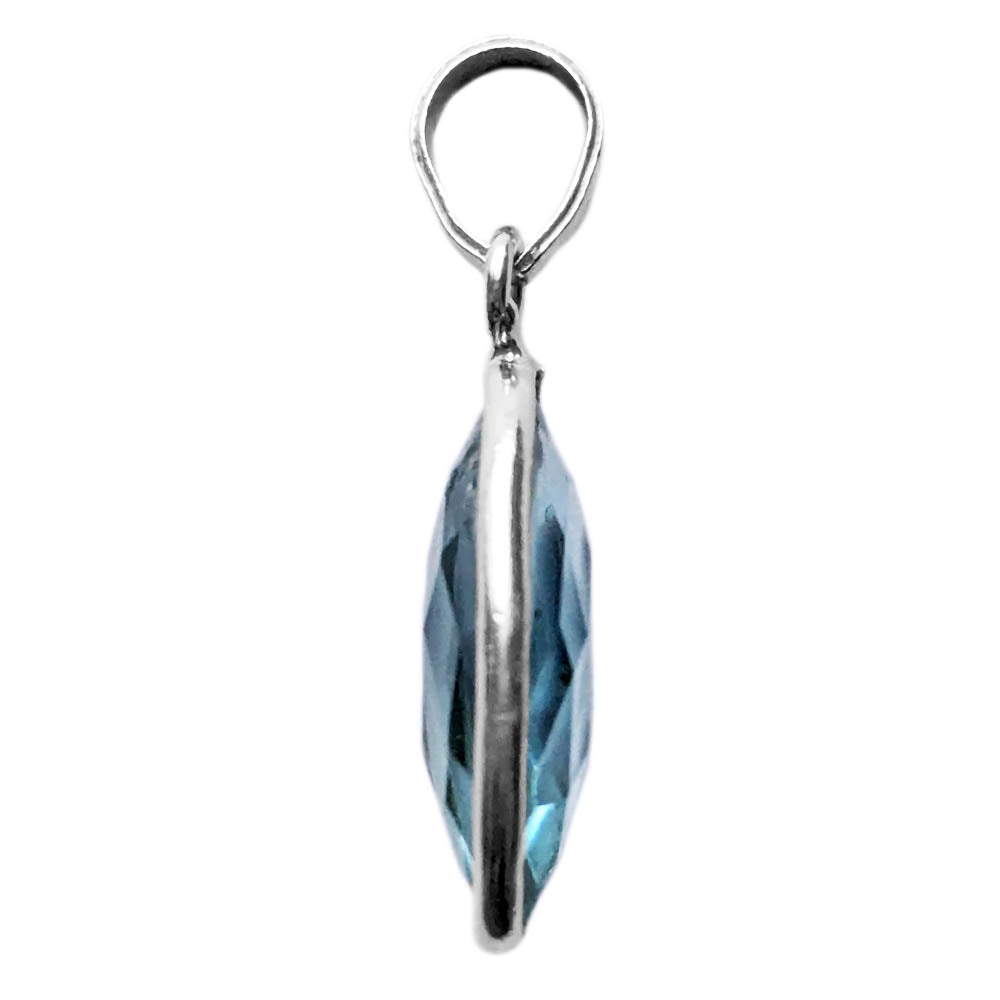 Pendentif topaze bleue en argent massif 925