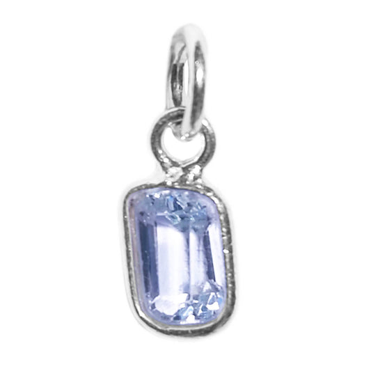 Pendentif topaze bleue en argent massif 925