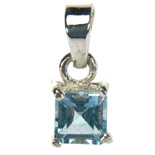 Blue topaz sterling silver pendant