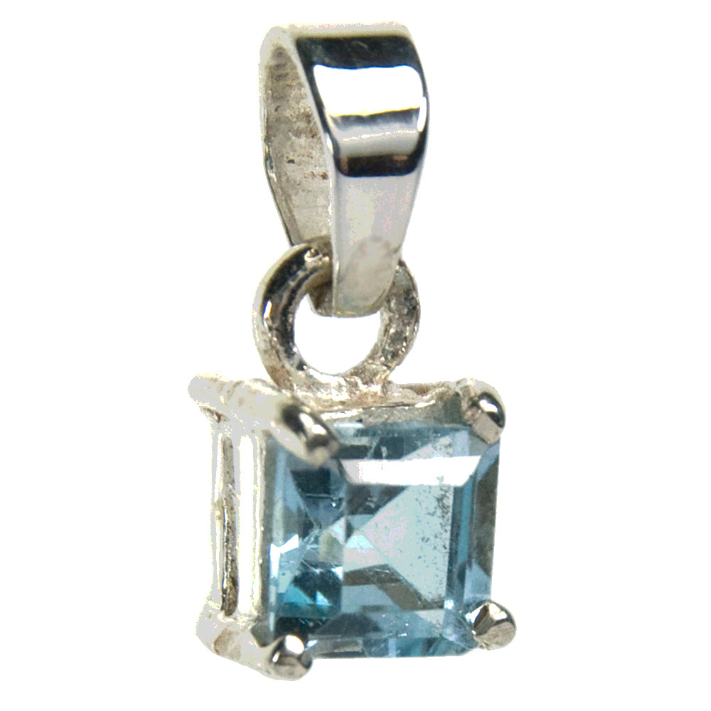 Blue topaz sterling silver pendant