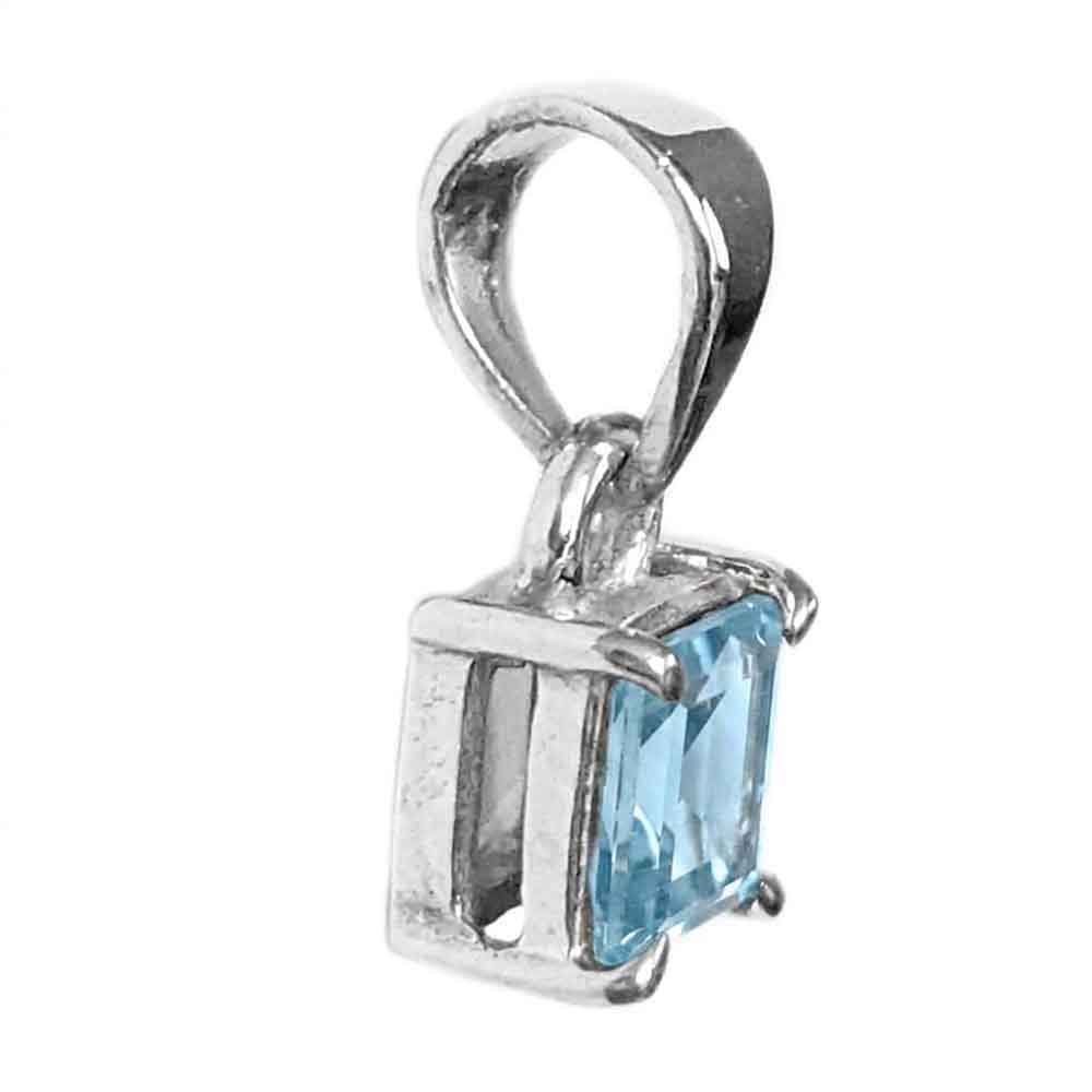 Pendentif topaze bleue en argent massif 925