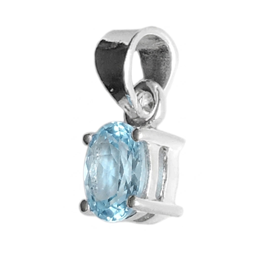 Pendentif topaze bleue en argent massif 925