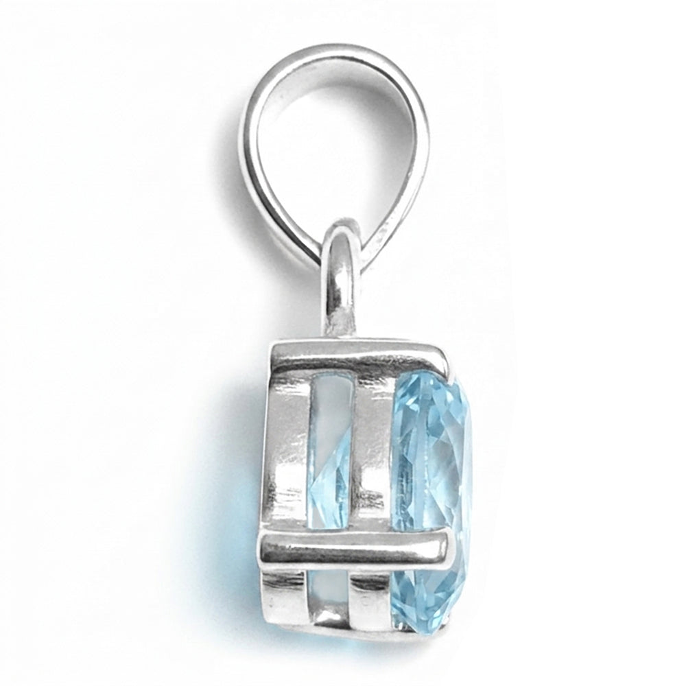 Pendentif topaze bleue en argent massif 925