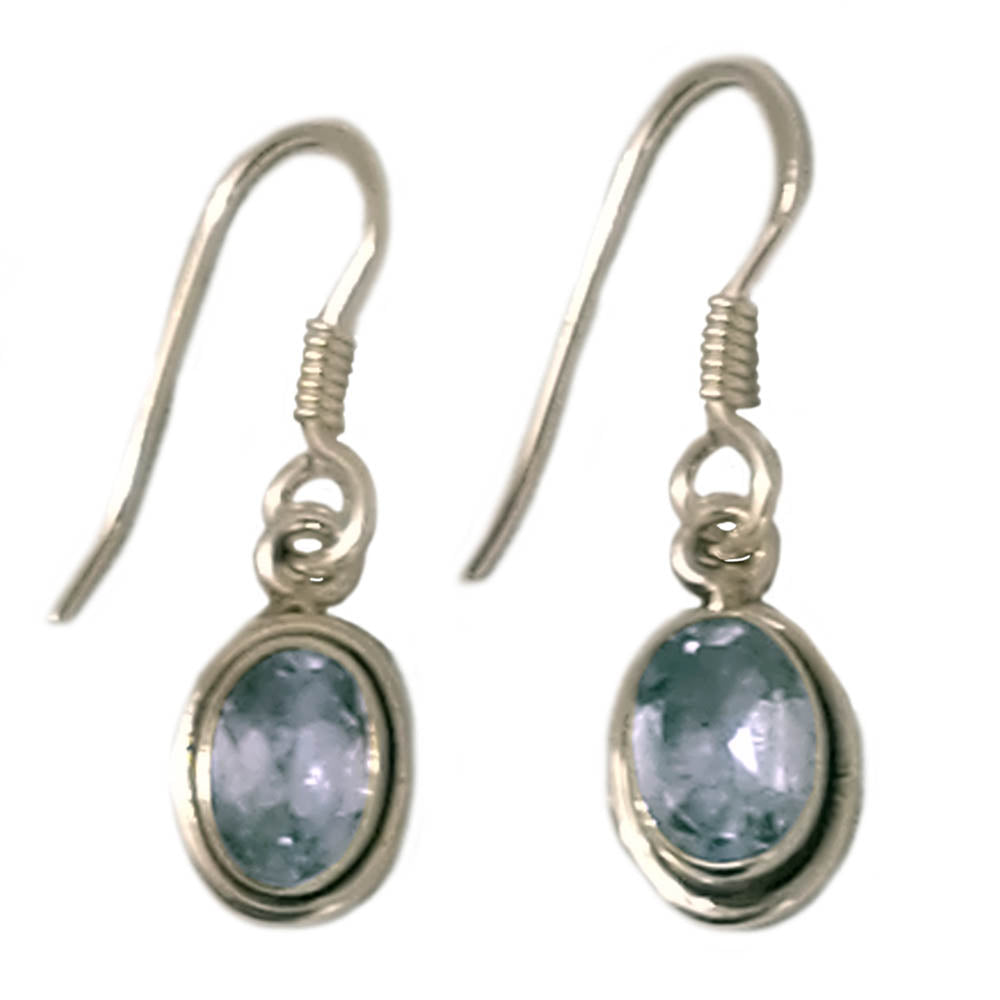 Boucles d’oreilles topaze bleue en argent massif 925