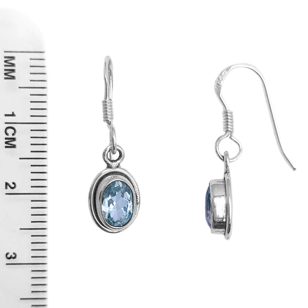 Blue topaz sterling silver earrings