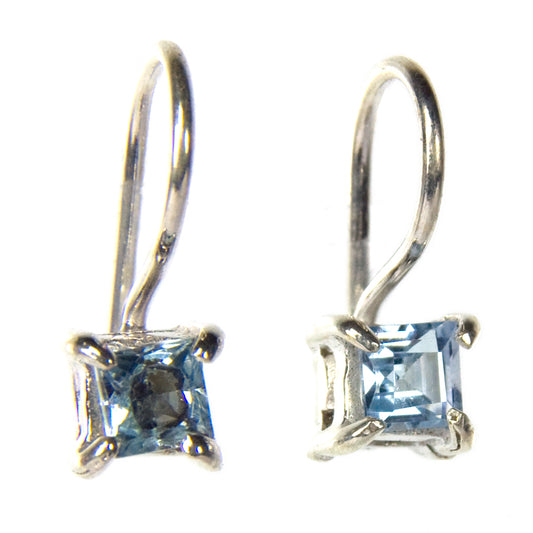 Boucles d’oreilles topaze bleue en argent massif 925