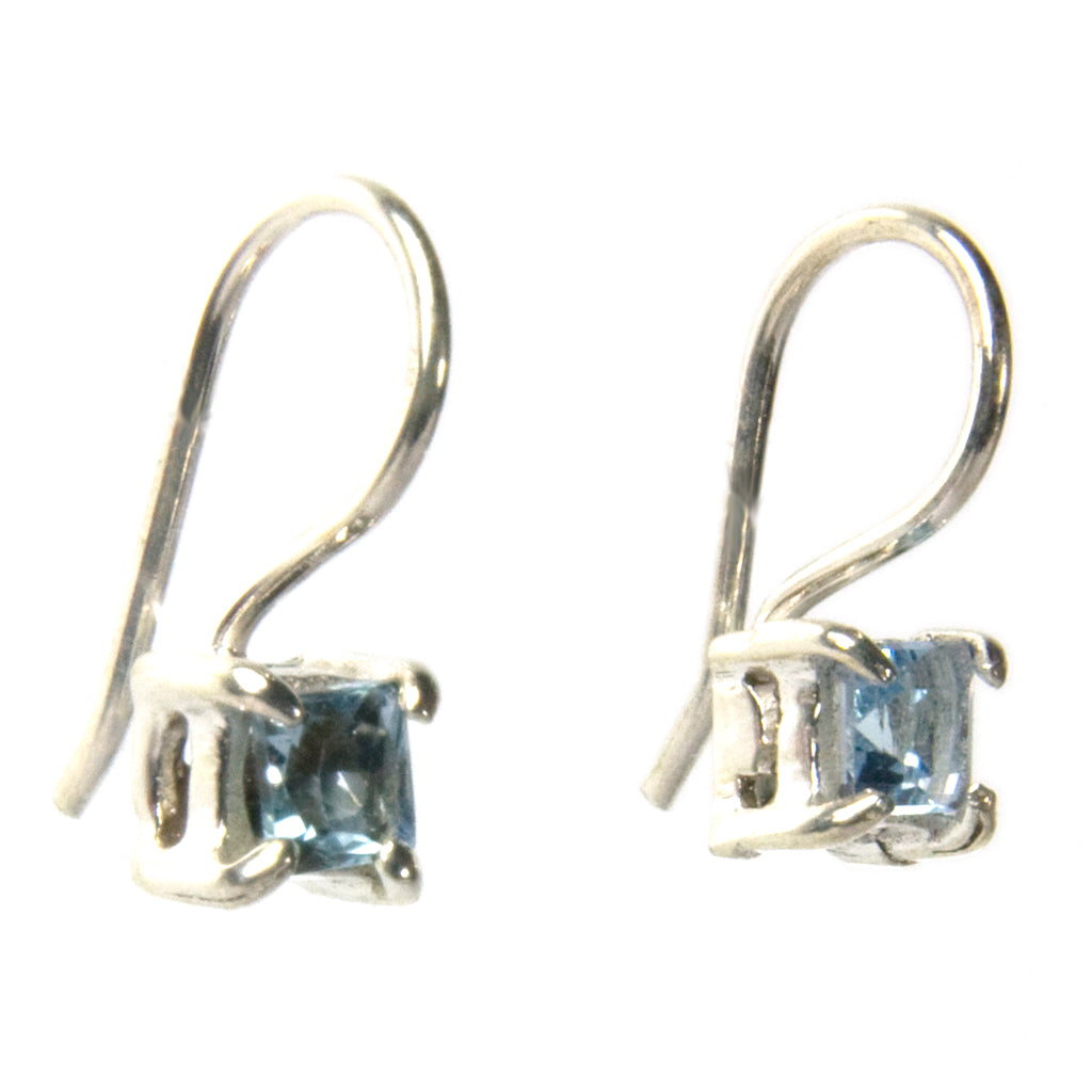 Blue topaz sterling silver earrings