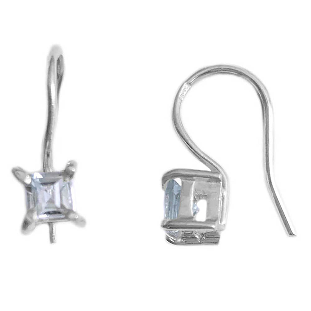 Blue topaz sterling silver earrings