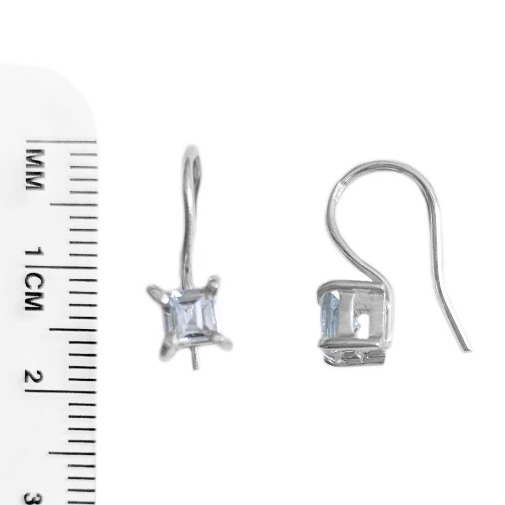 Blue topaz sterling silver earrings