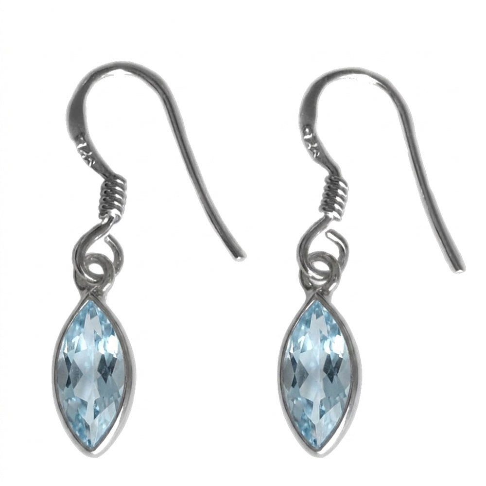 Boucles d’oreilles topaze bleue en argent massif 925