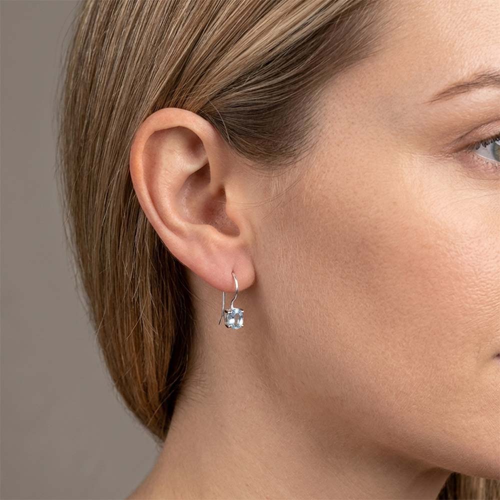 Blue topaz earrings in sterling silver 925