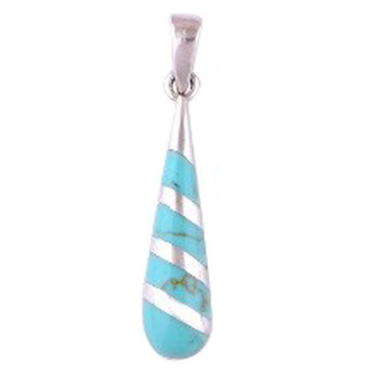 Pendentif turquoise verte en argent massif 925