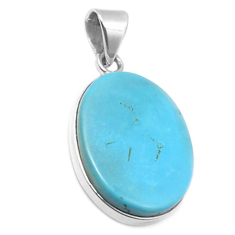 Pendentif turquoise en argent massif 925