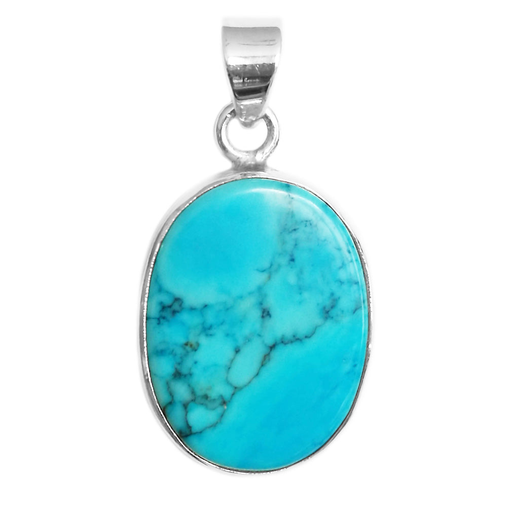 Pendentif turquoise en argent massif 925