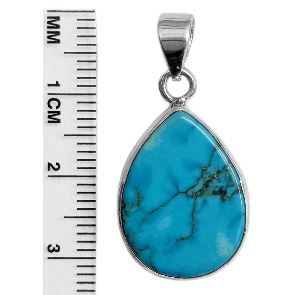 Pendentif turquoise en argent massif 925
