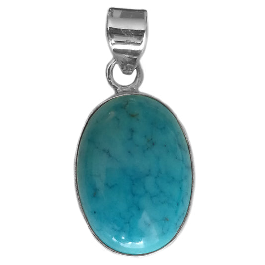 Pendentif turquoise en argent massif 925