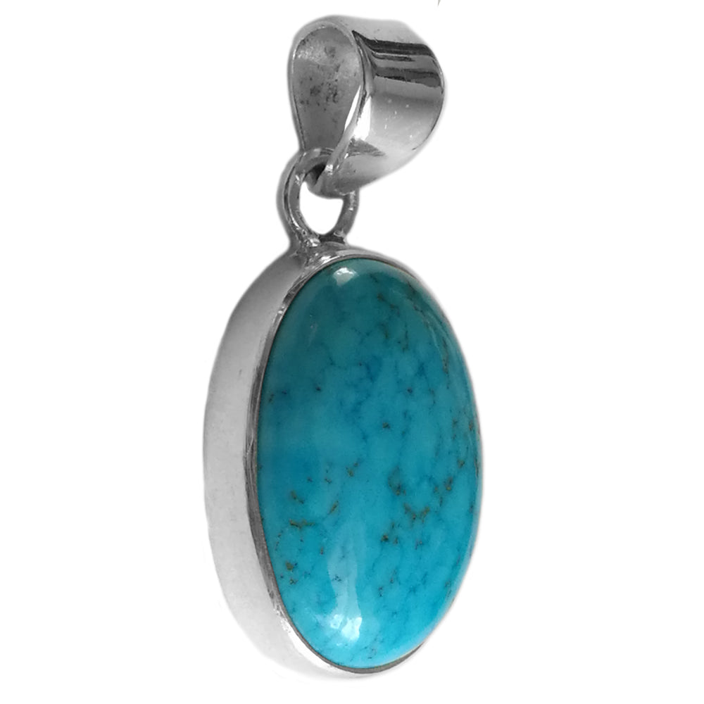 Pendentif turquoise en argent massif 925