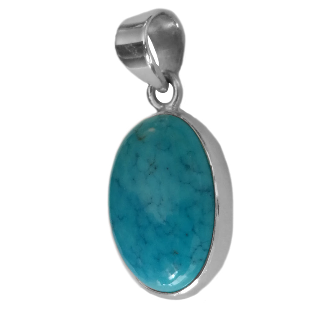 Pendentif turquoise en argent massif 925