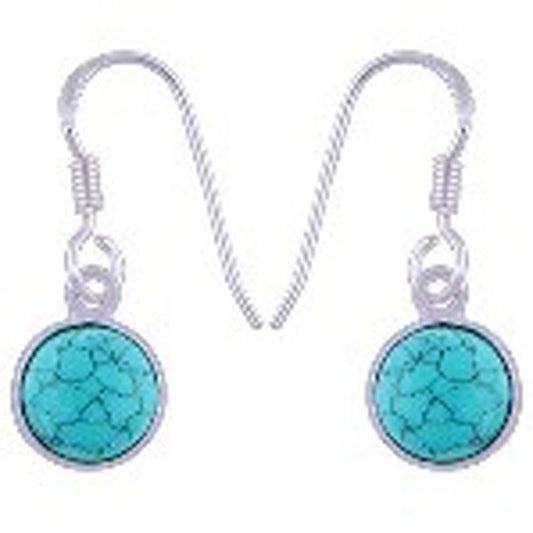 Boucles d’oreilles turquoise en argent massif 925