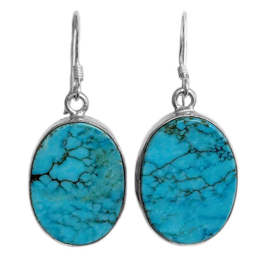 Turquoise sterling silver drop earrings