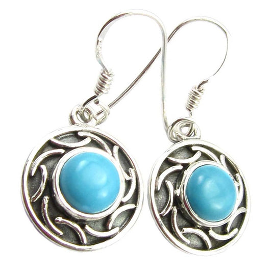 Boucles d’oreilles turquoise en argent massif 925