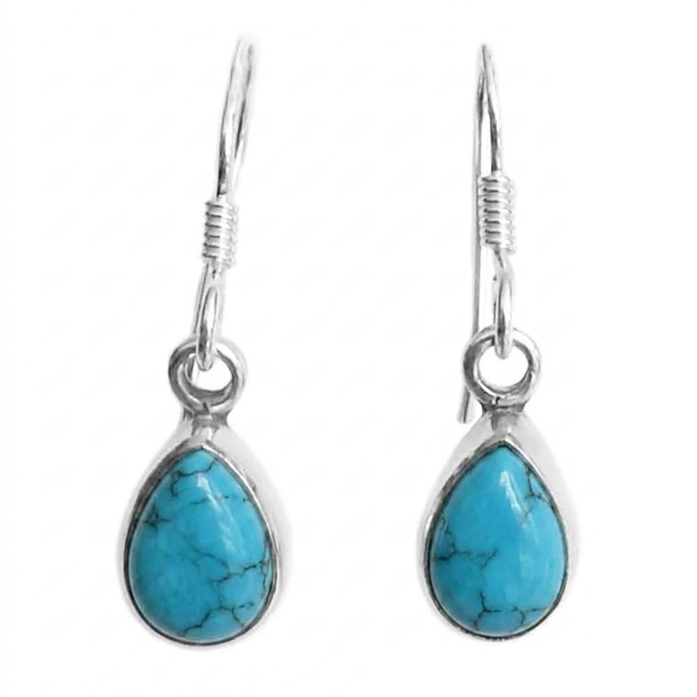 Boucles d’oreilles turquoise en argent massif 925