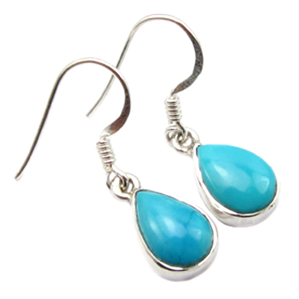 Boucles d’oreilles turquoise en argent massif 925