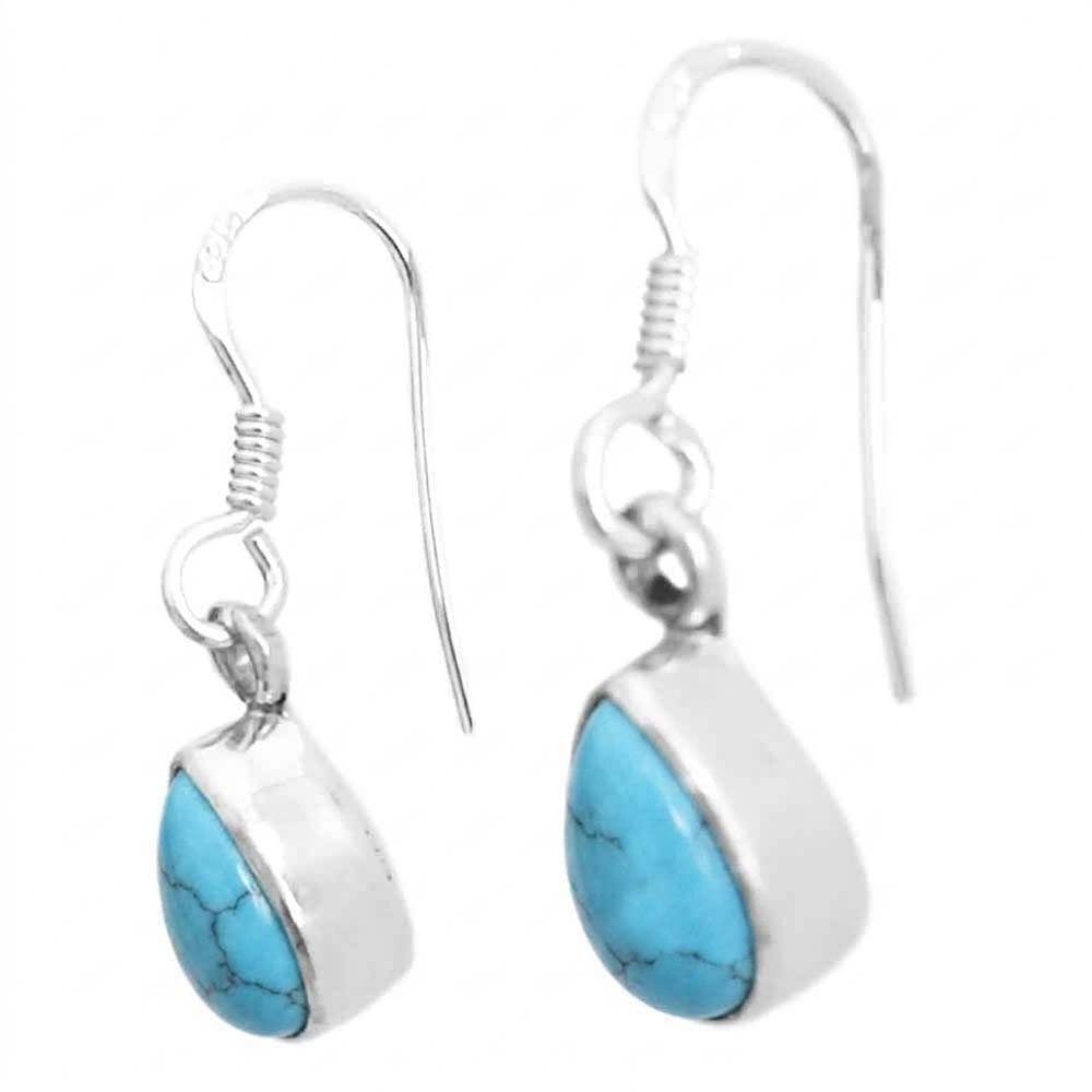 Boucles d’oreilles turquoise en argent massif 925