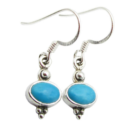 Boucles d’oreilles turquoise en argent massif 925