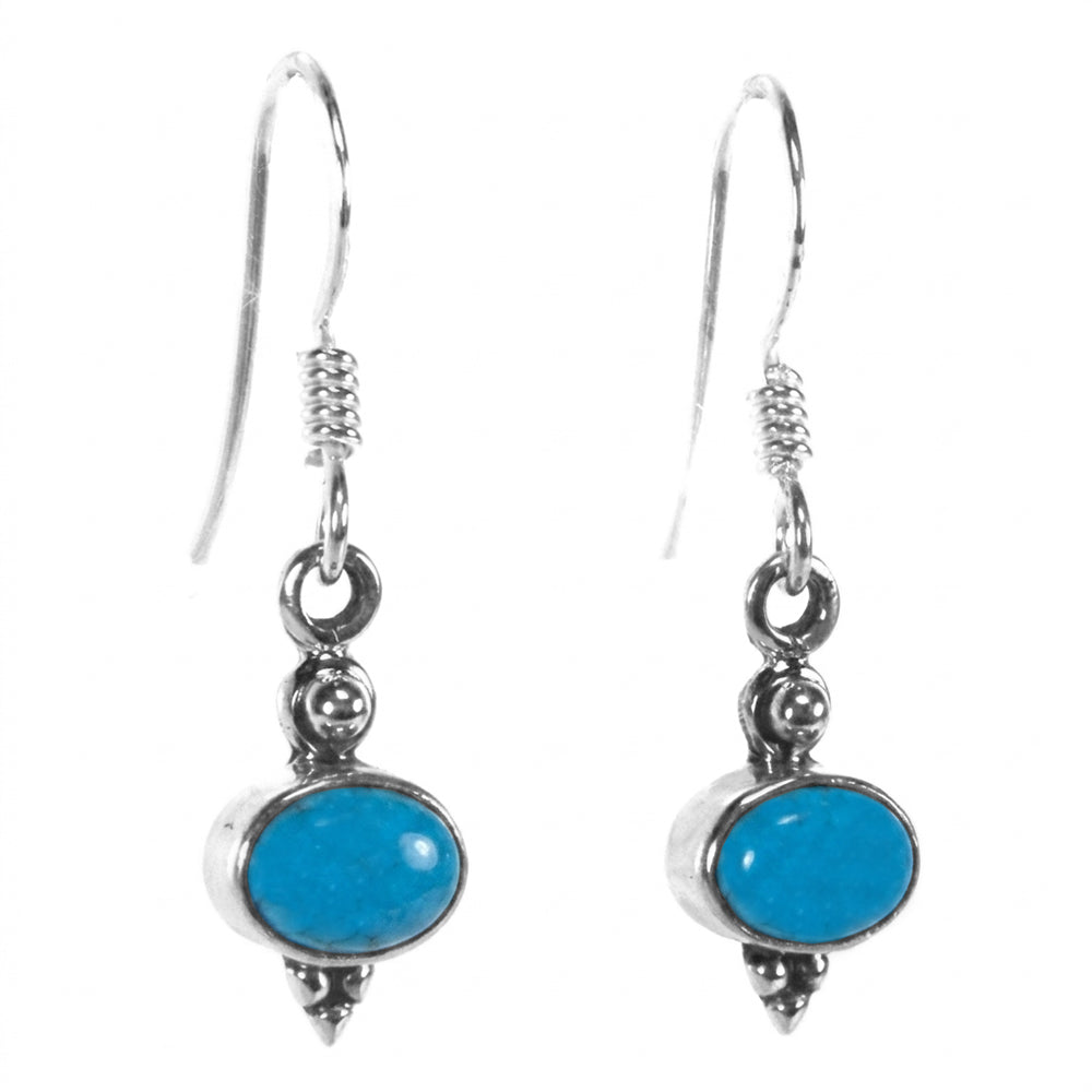 Boucles d’oreilles turquoise en argent massif 925