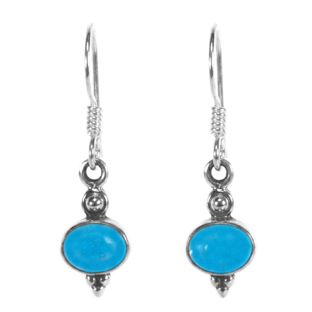 Boucles d’oreilles turquoise en argent massif 925