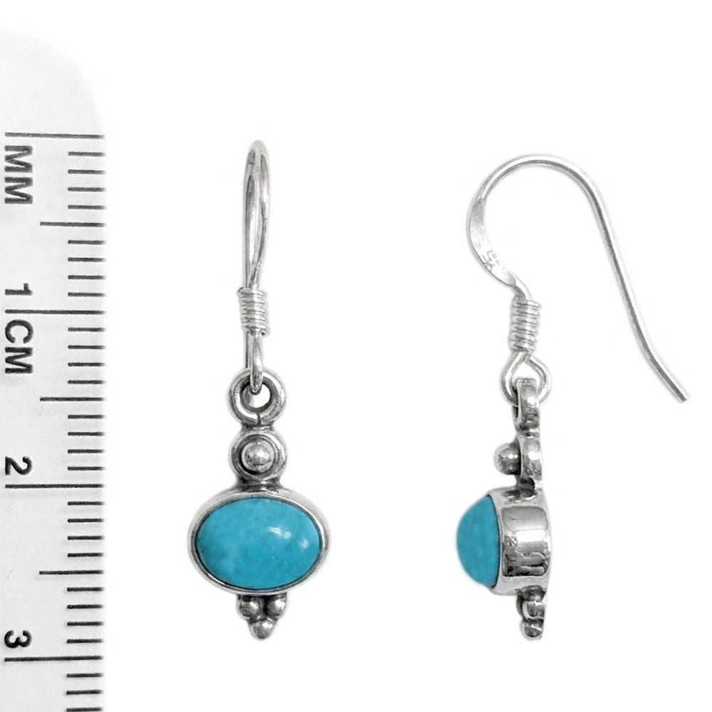 Boucles d’oreilles turquoise en argent massif 925